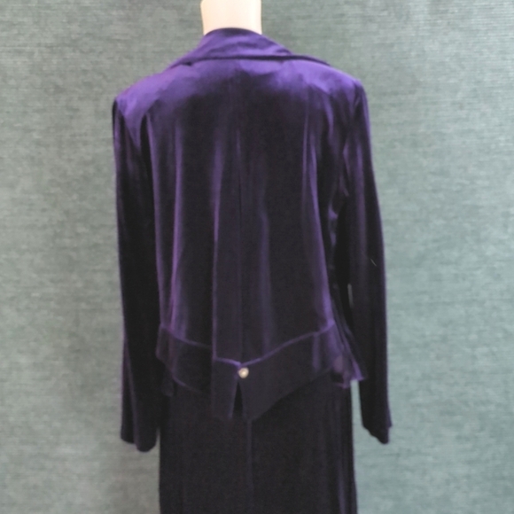 Vintage Karin Stevens Purple Velvet Maxi-Dress With Jacket - Picture 9 of 17